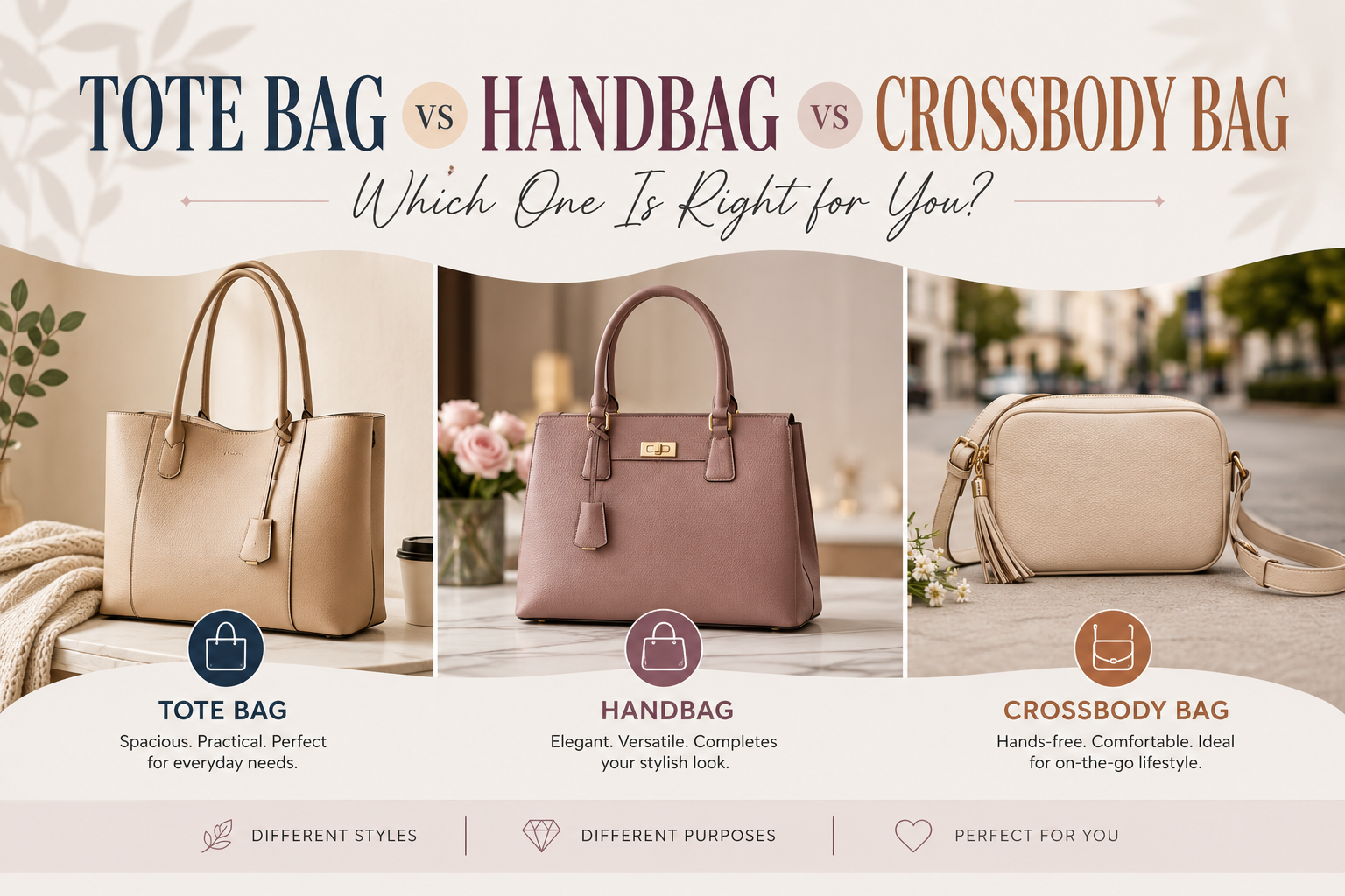 Tote Bag vs Handbag vs Crossbody Bag: Which One is Right for You?