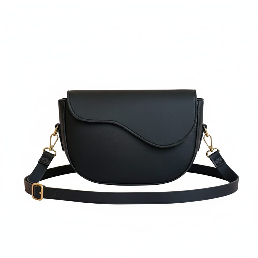 Elegant Half-Moon Crossbody Shoulder Bag – Premium PU Leather