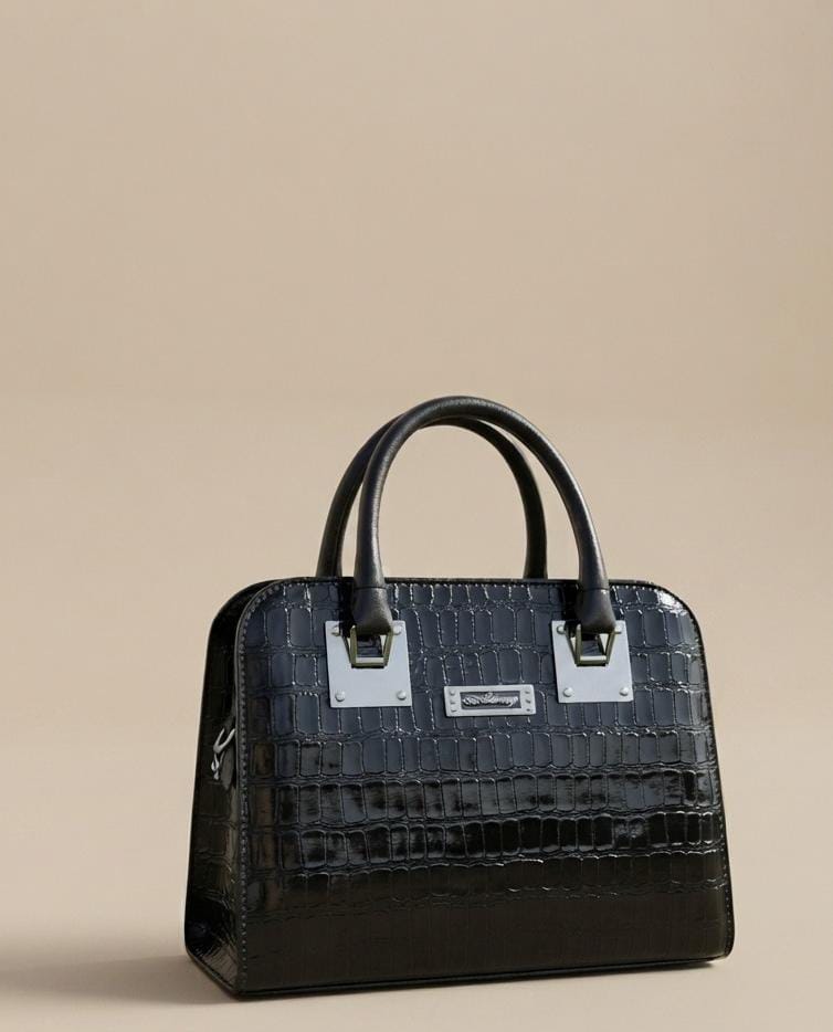 Elegance Croc-Embossed Structured Handbag ✨
