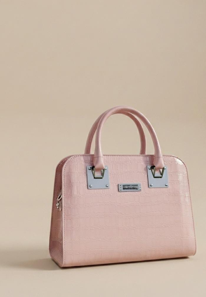 Elegance Croc-Embossed Structured Handbag ✨