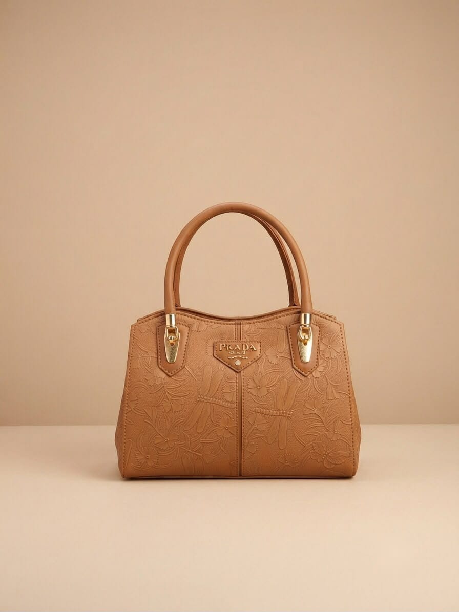 ✨ Elegant Floral Embossed Handbag