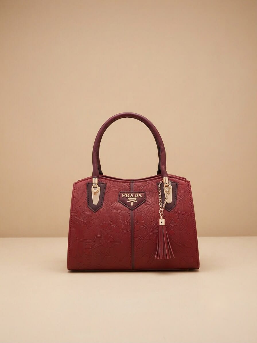 ✨ Elegant Floral Embossed Handbag