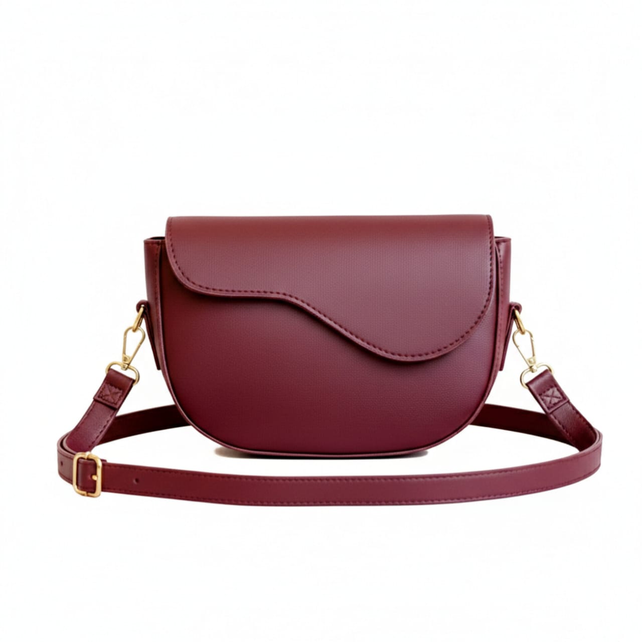 Elegant Half-Moon Crossbody Shoulder Bag – Premium PU Leather
