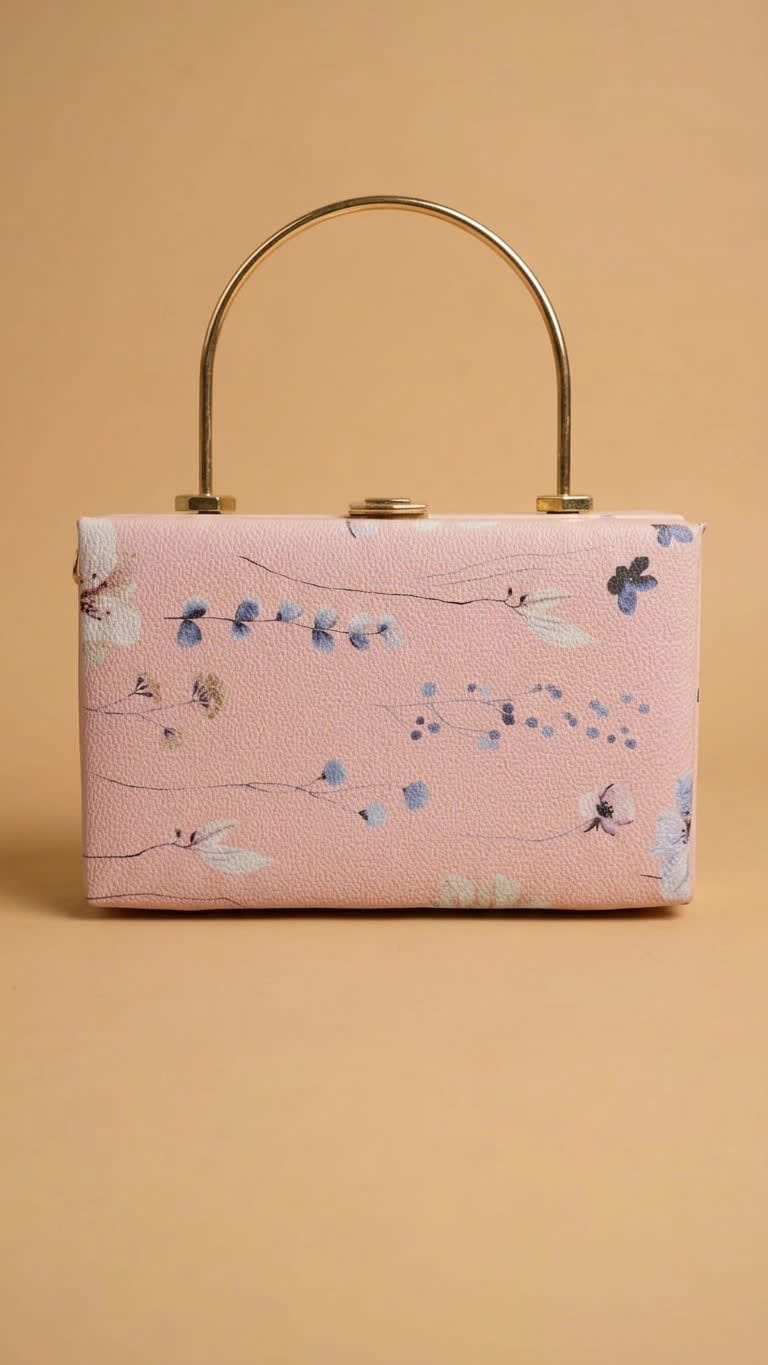 Elegant Floral Box Clutch Bag for Women | Premium Evening Party Handbag